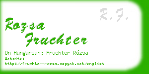 rozsa fruchter business card